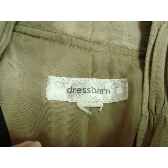 Dressbarn Womens 18/20 Beige Tan Jacket Blazer Long Sleeve Open Front Suede Like - Picture 5 of 11
